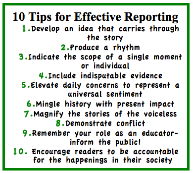 How to write a news report article